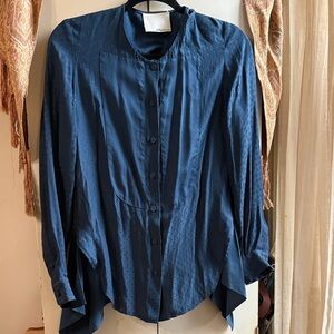 3.1 Phillip Lim Midnight Blue Patterned Top